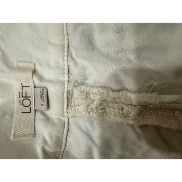 Loft Crochet Cream Shorts Sz 2 - Picture 5 of 6